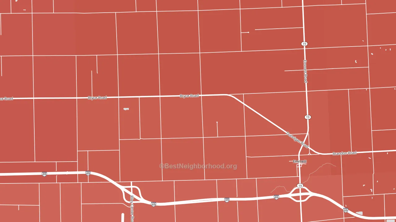 Riley Center, MI block-group political-lean map