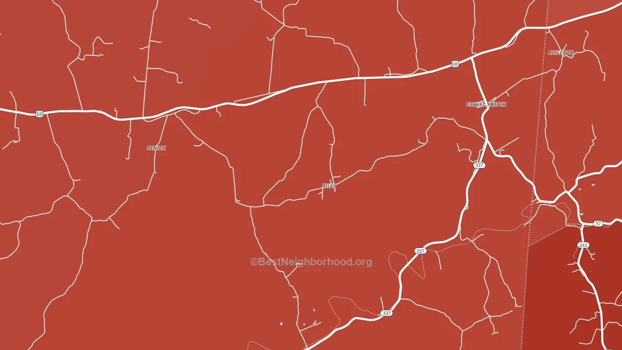 Riley, KY block-group political-lean map