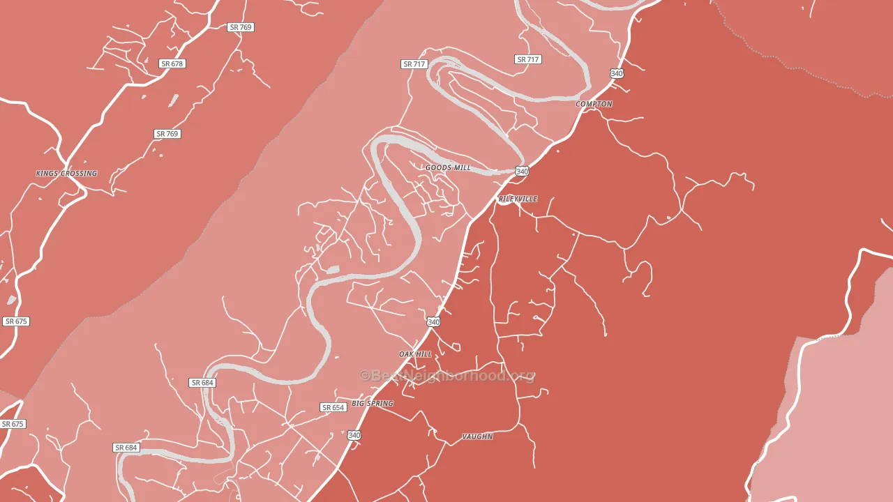 Rileyville, VA block-group political-lean map