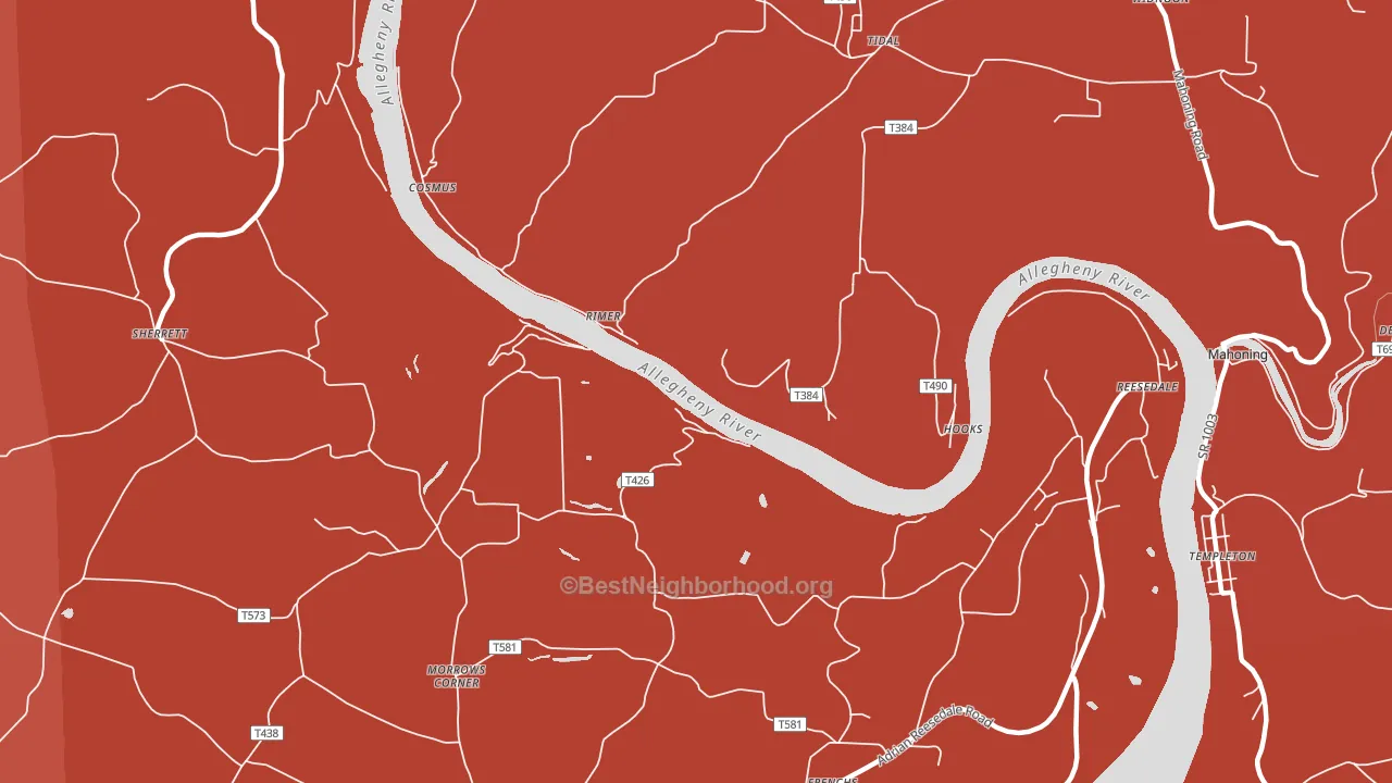 Rimer, PA block-group political-lean map