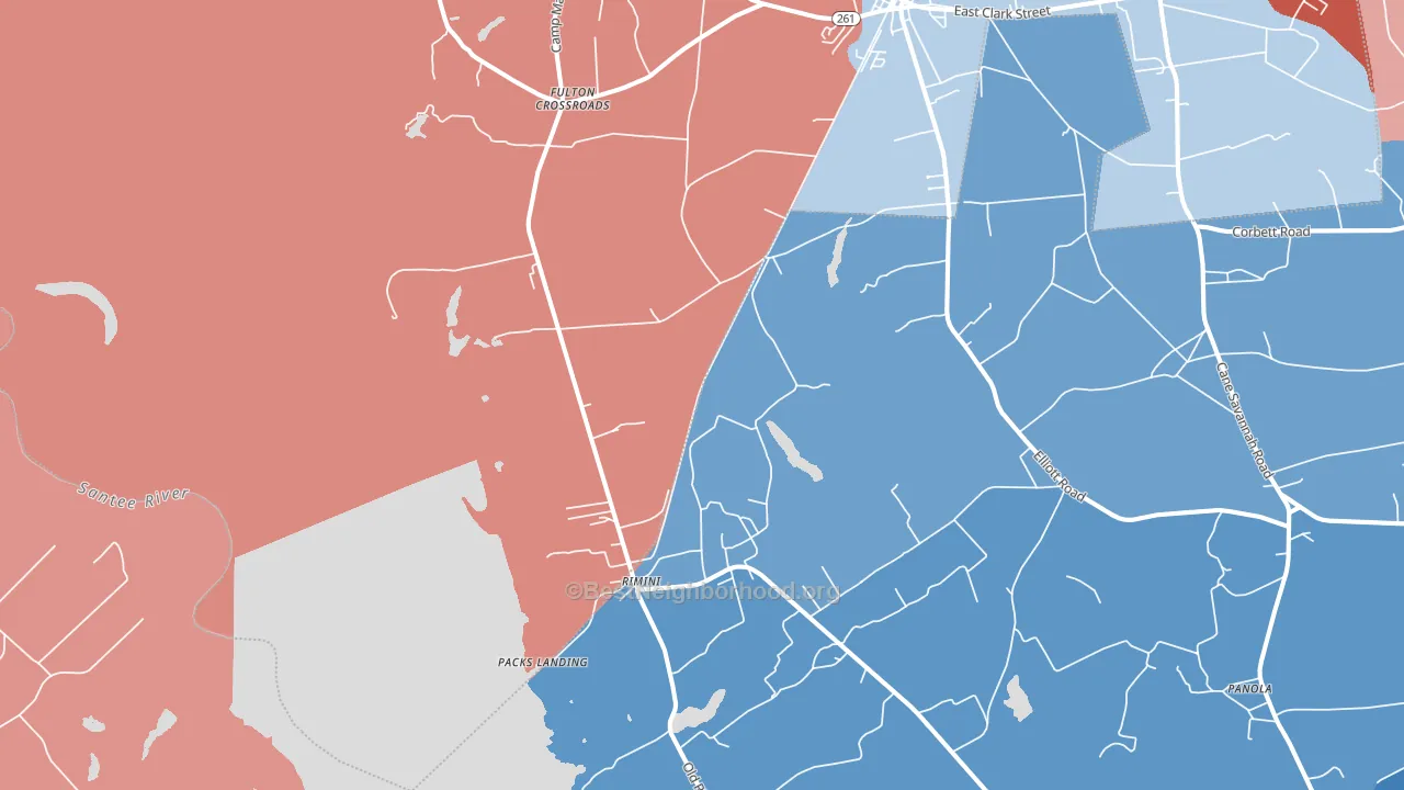Rimini, SC block-group political-lean map