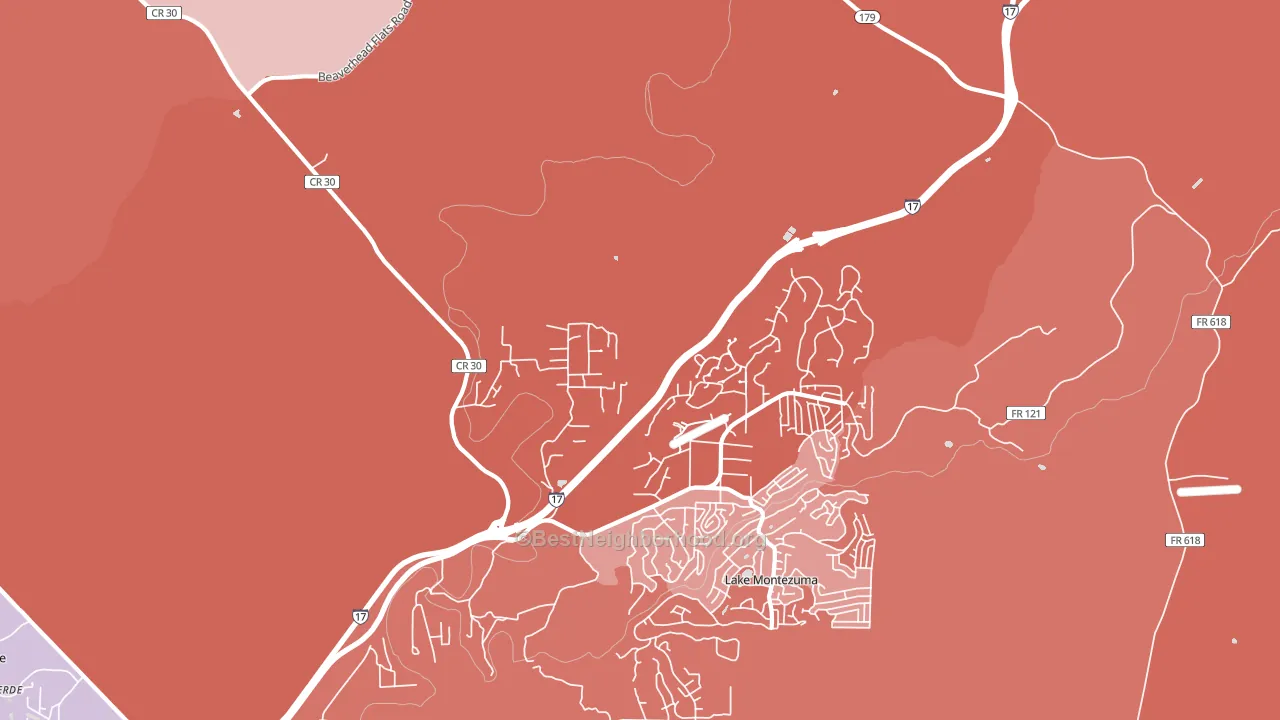Rimrock, AZ block-group political-lean map