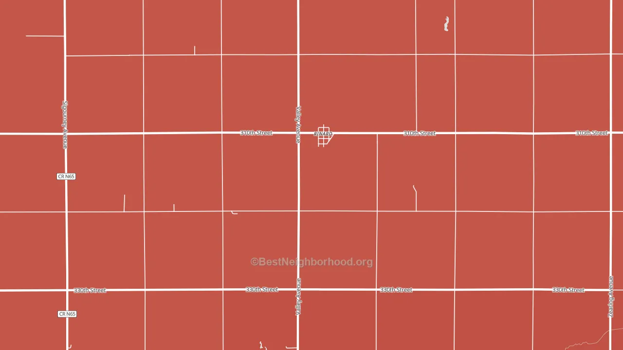 Rinard, IA block-group political-lean map