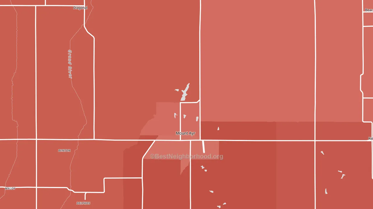 Ringgold County, IA block-group political-lean map