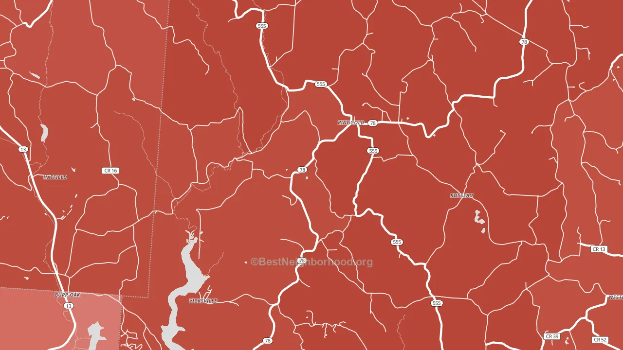 Ringgold, OH block-group political-lean map