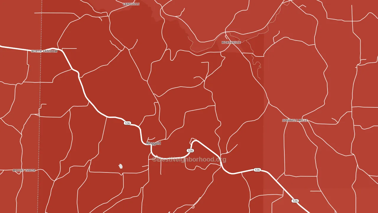 Ringgold, PA block-group political-lean map