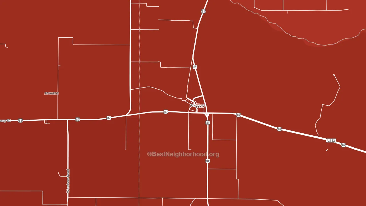 Ringgold, TX block-group political-lean map