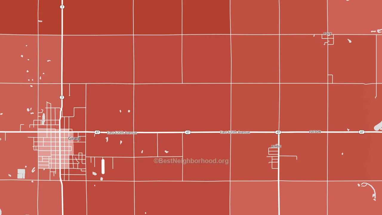 Ringo, KS block-group political-lean map