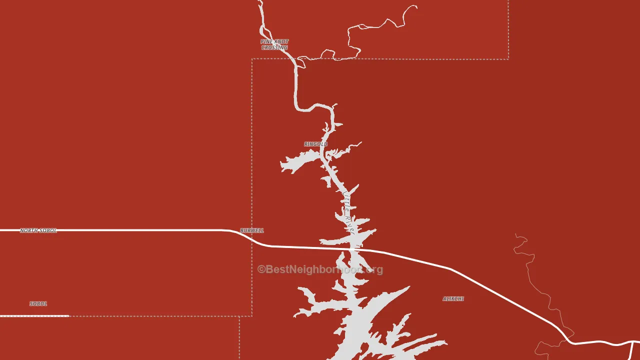 Ringold, OK block-group political-lean map
