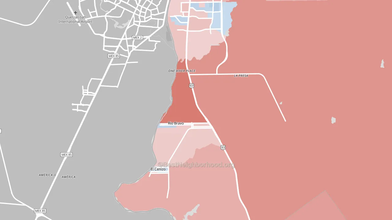 Rio Bravo, TX block-group political-lean map