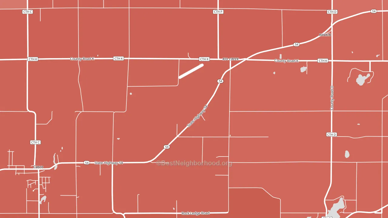Rio Creek, WI block-group political-lean map