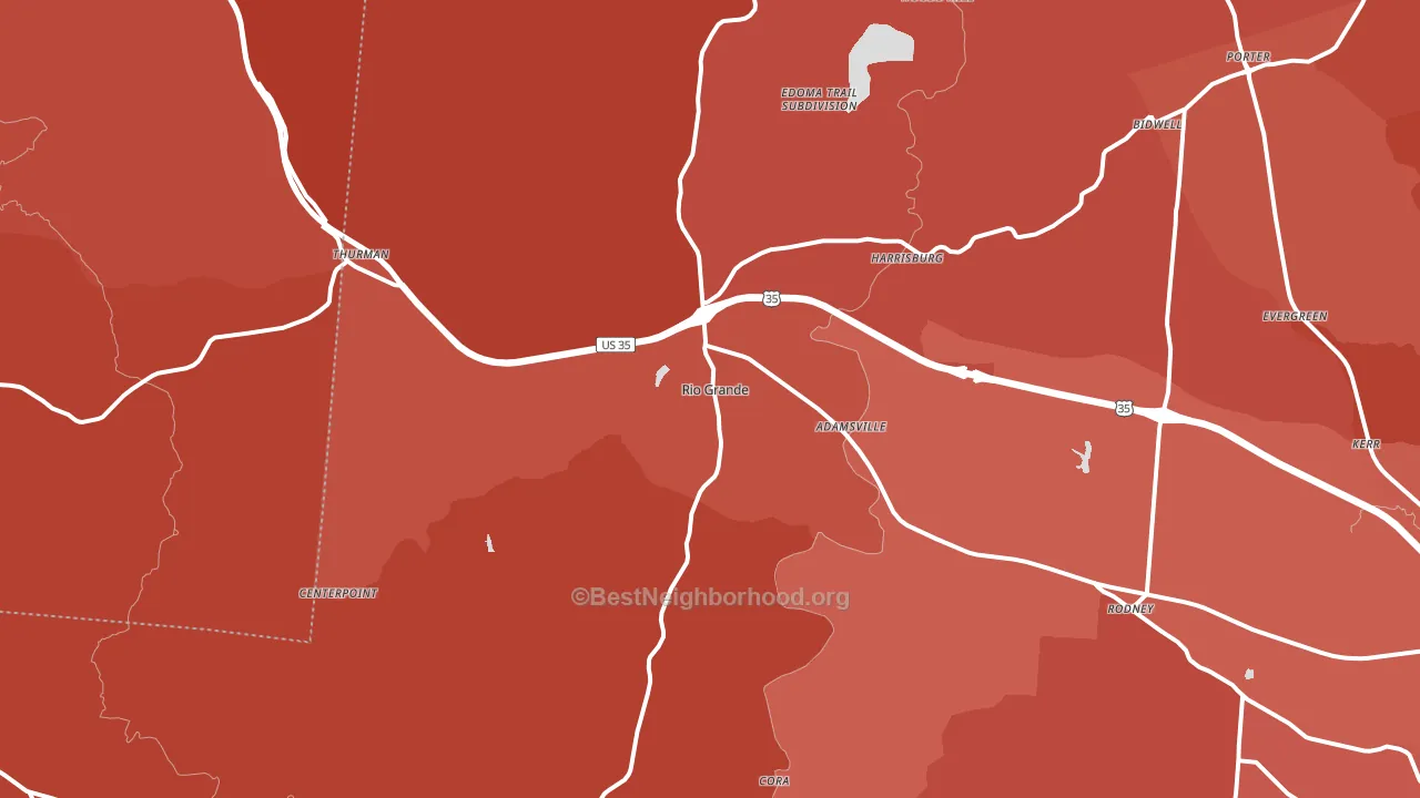 Rio Grande, OH block-group political-lean map