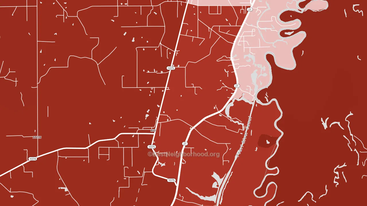 Rio, LA block-group political-lean map