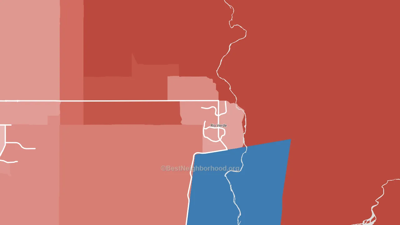Rio Verde, AZ block-group political-lean map