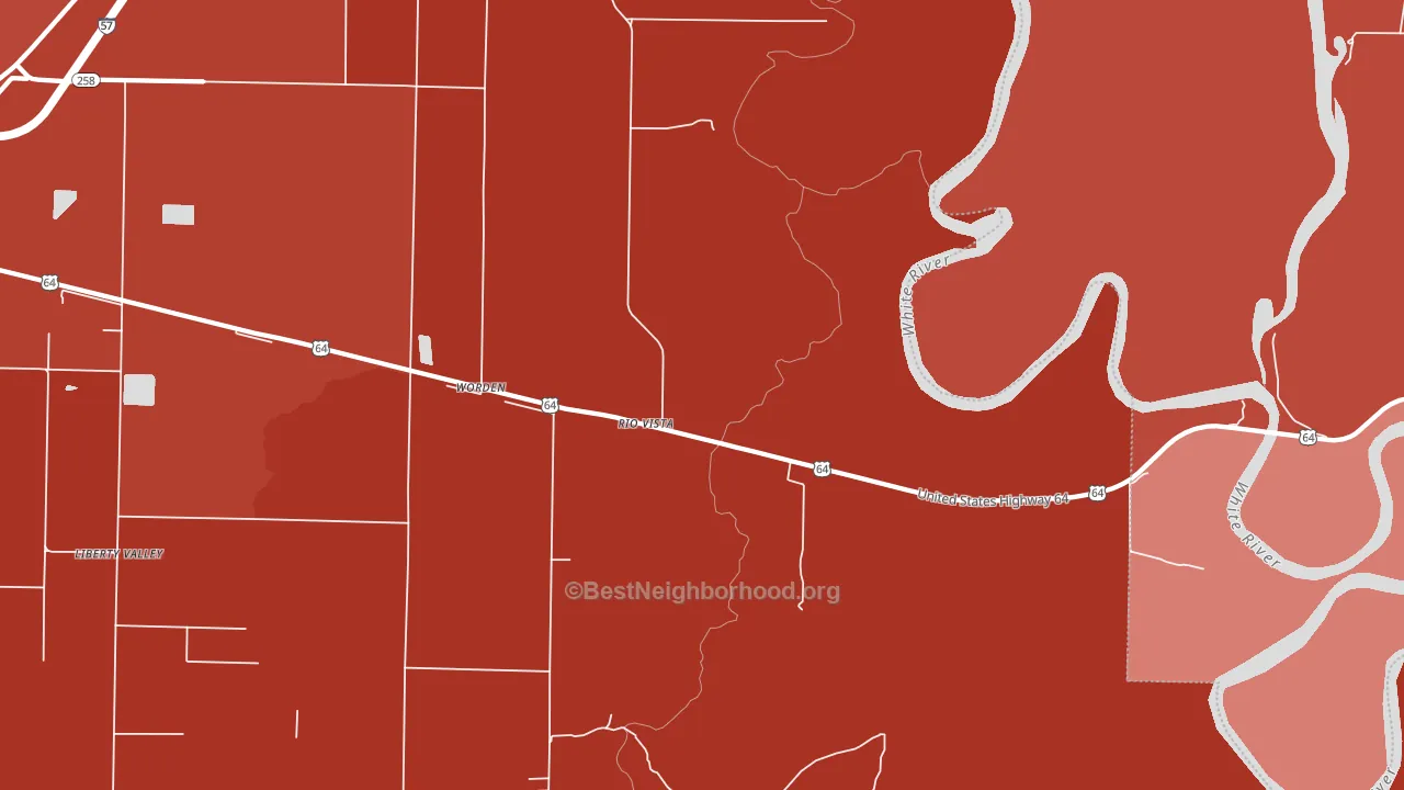 Rio Vista, AR block-group political-lean map