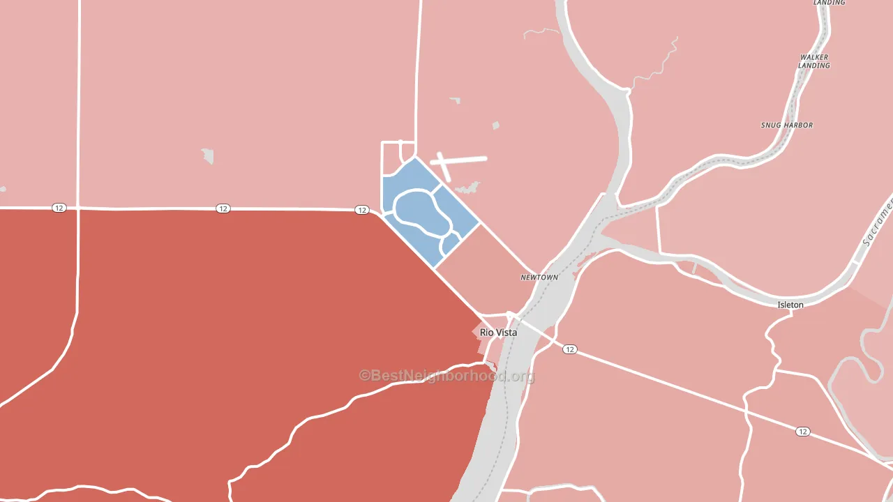 Rio Vista, CA block-group political-lean map