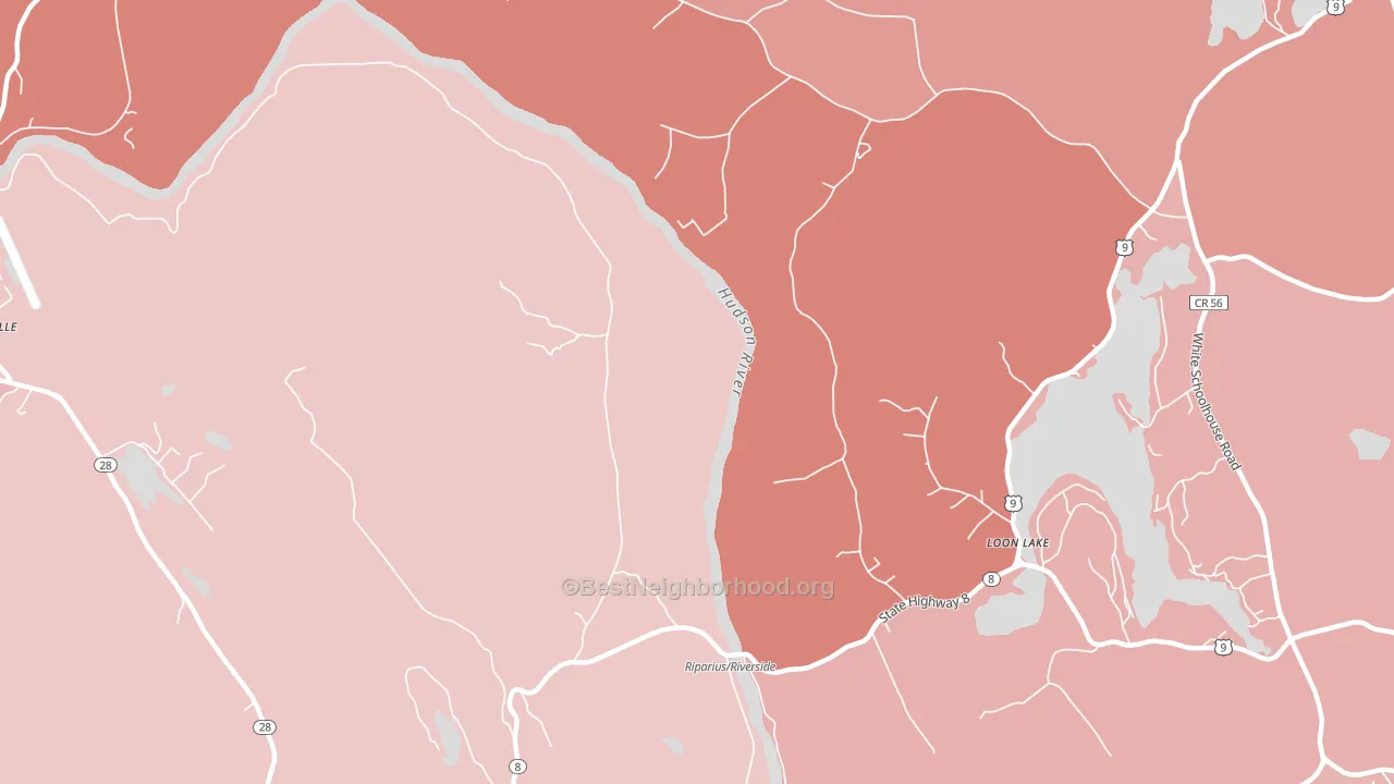 Riparius, NY block-group political-lean map