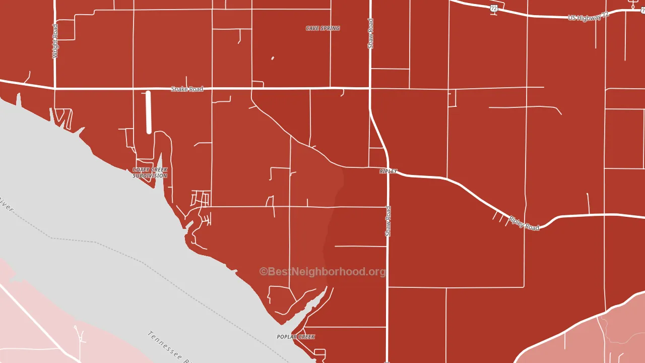 Ripley, AL block-group political-lean map