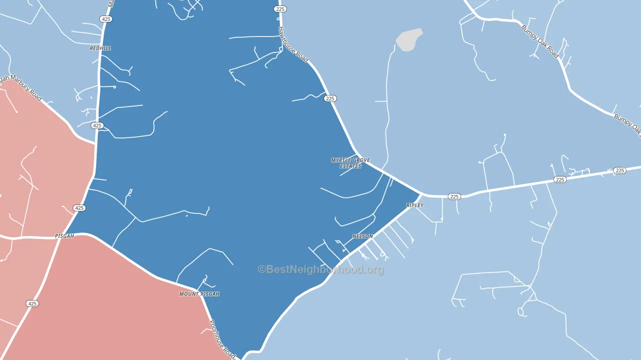 Ripley, MD block-group political-lean map