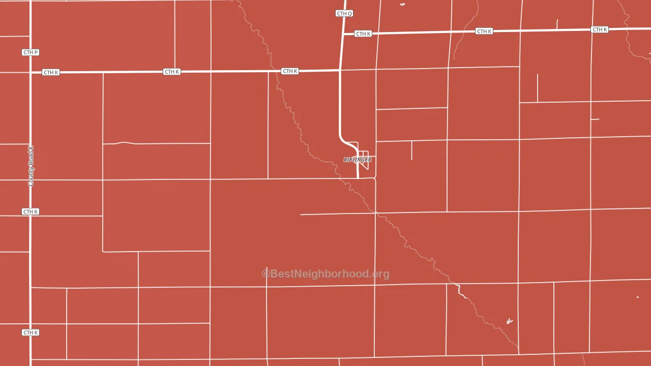Riplinger, WI block-group political-lean map