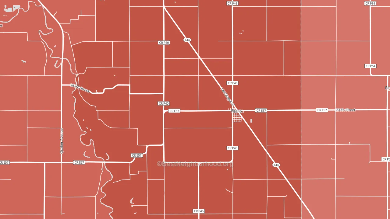 Rippey, IA block-group political-lean map