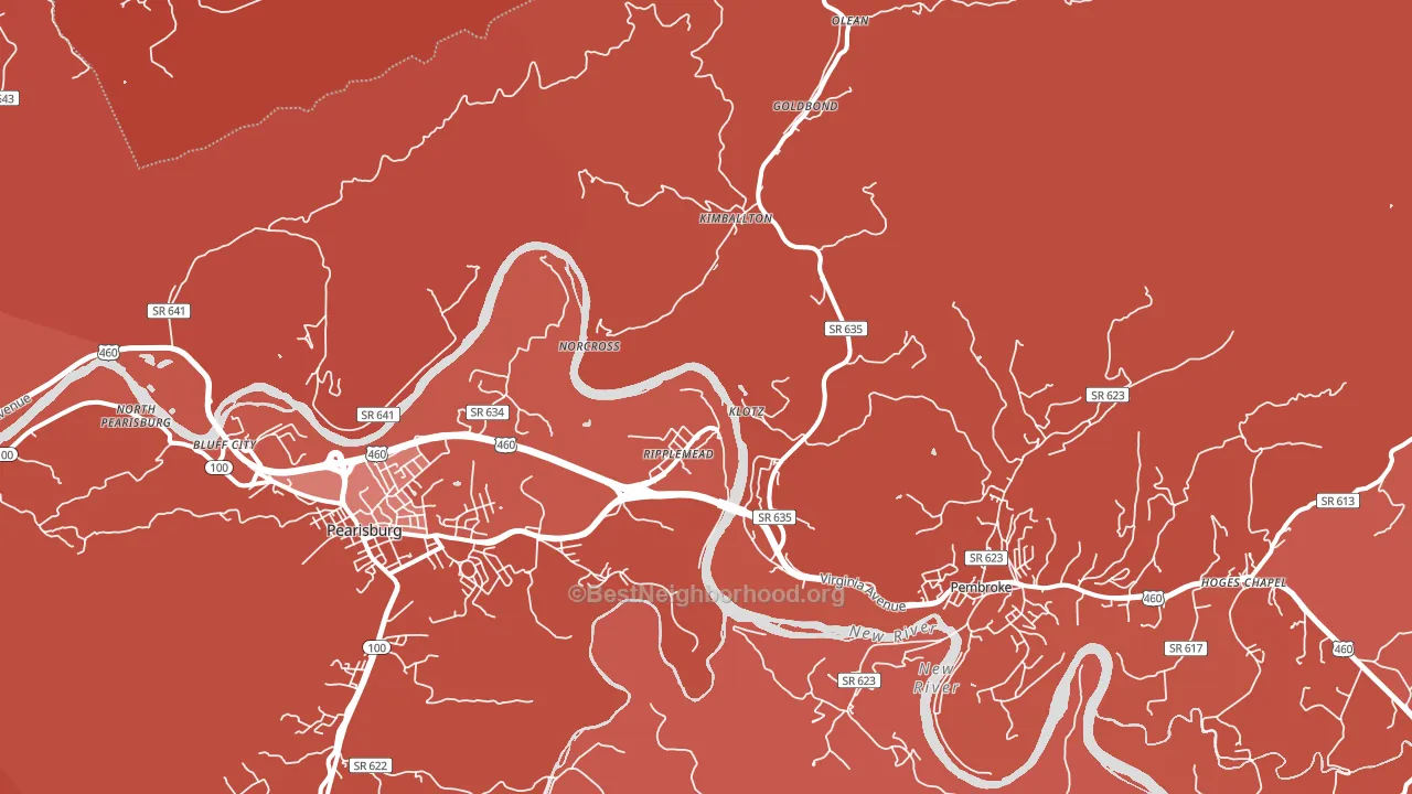 Ripplemead, VA block-group political-lean map