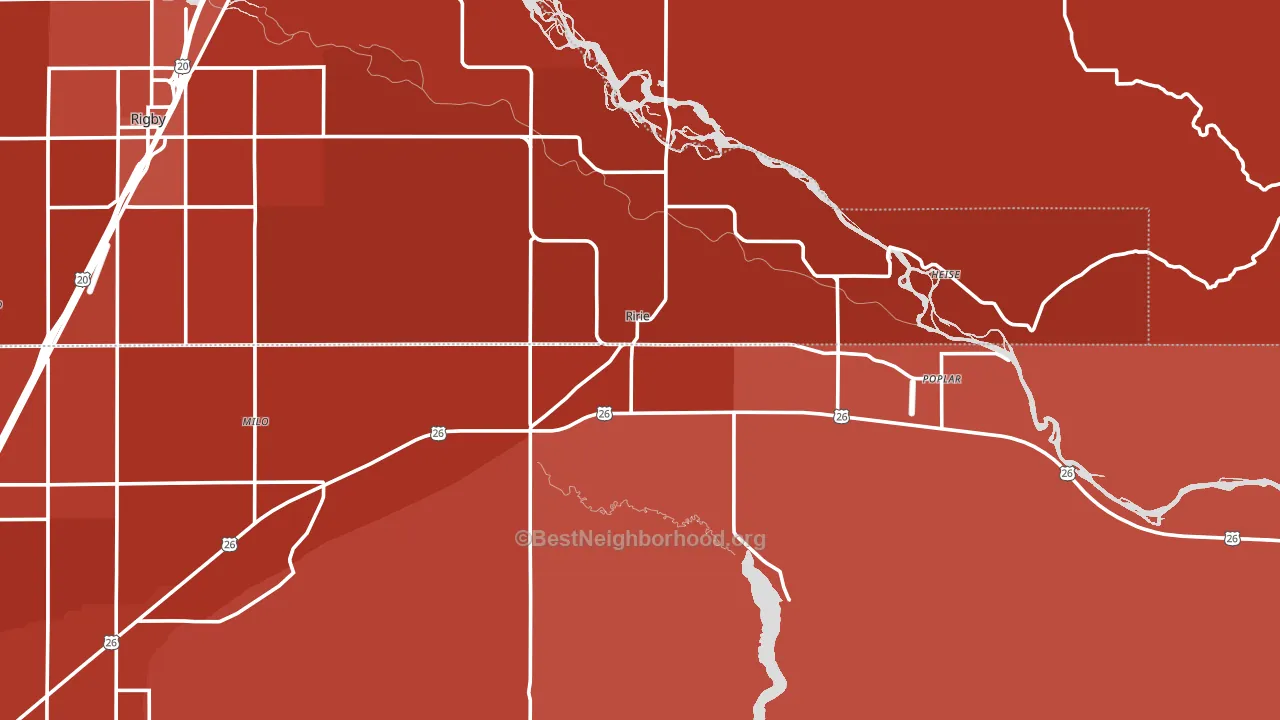 Ririe, ID block-group political-lean map