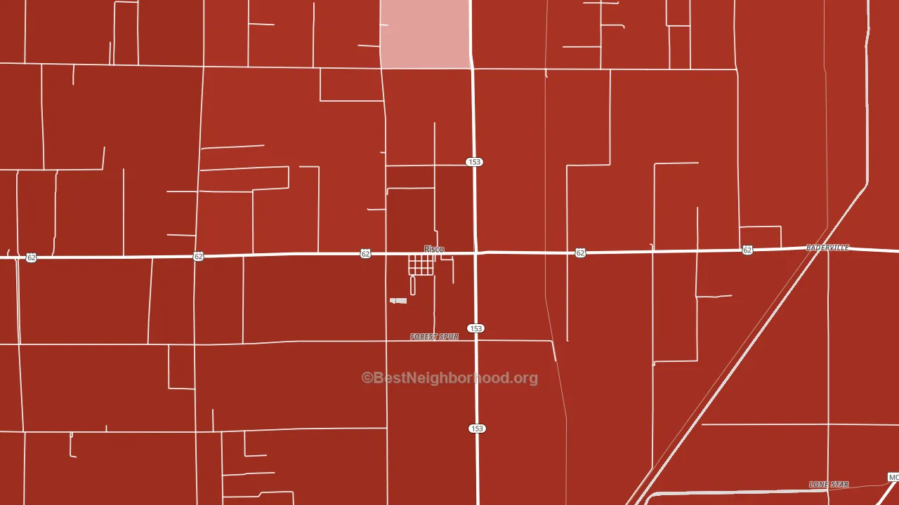Risco, MO block-group political-lean map
