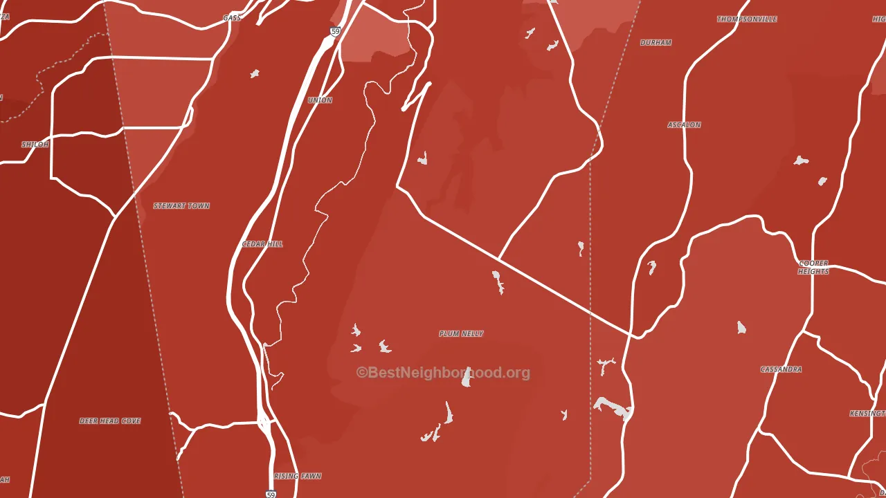 Rising Fawn, GA block-group political-lean map