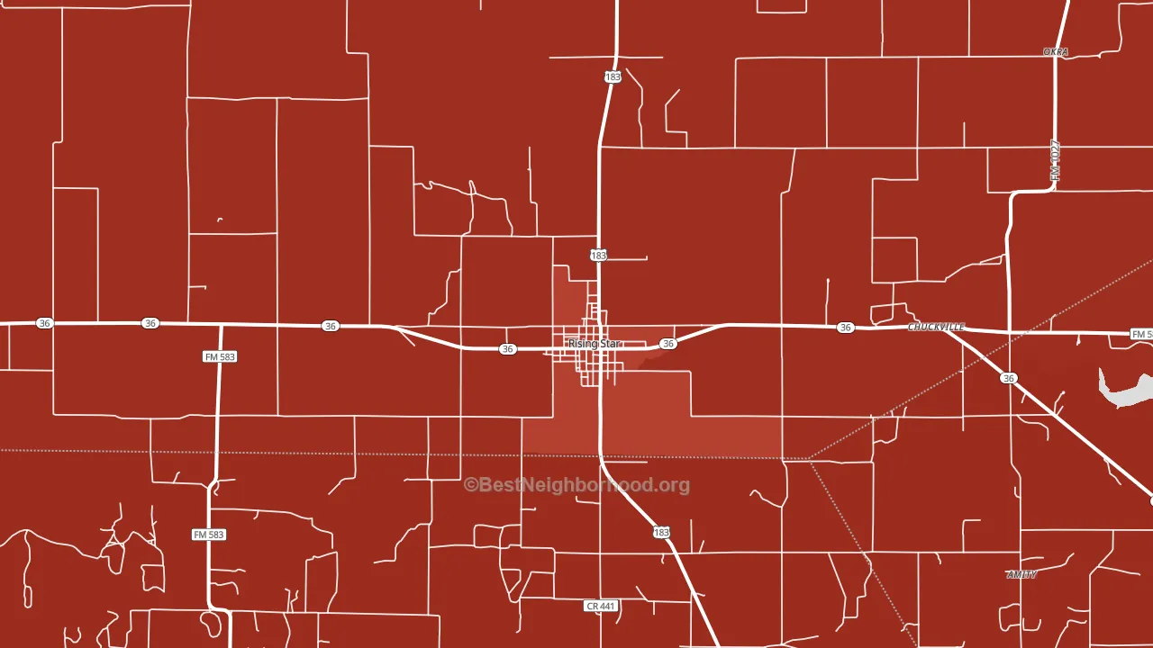 Rising Star, TX block-group political-lean map