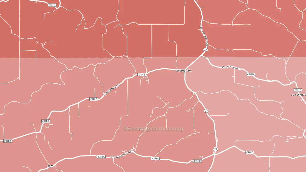 Rising Sun, WI block-group political-lean map