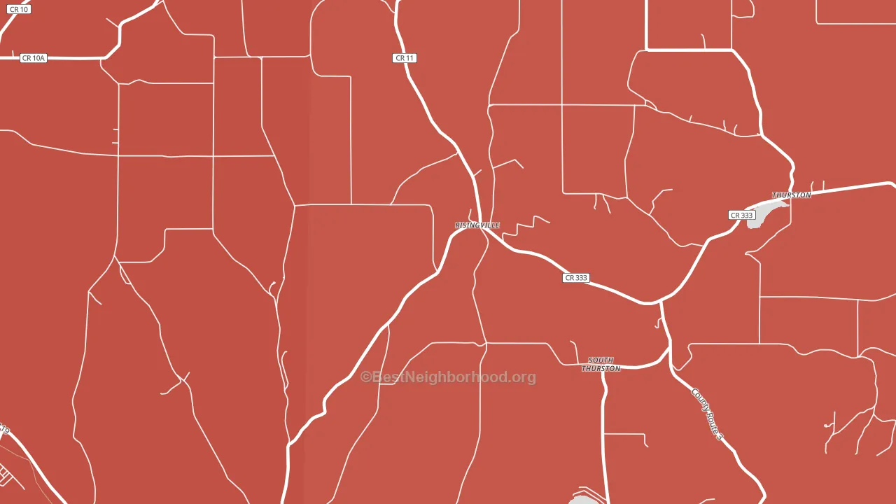 Risingville, NY block-group political-lean map