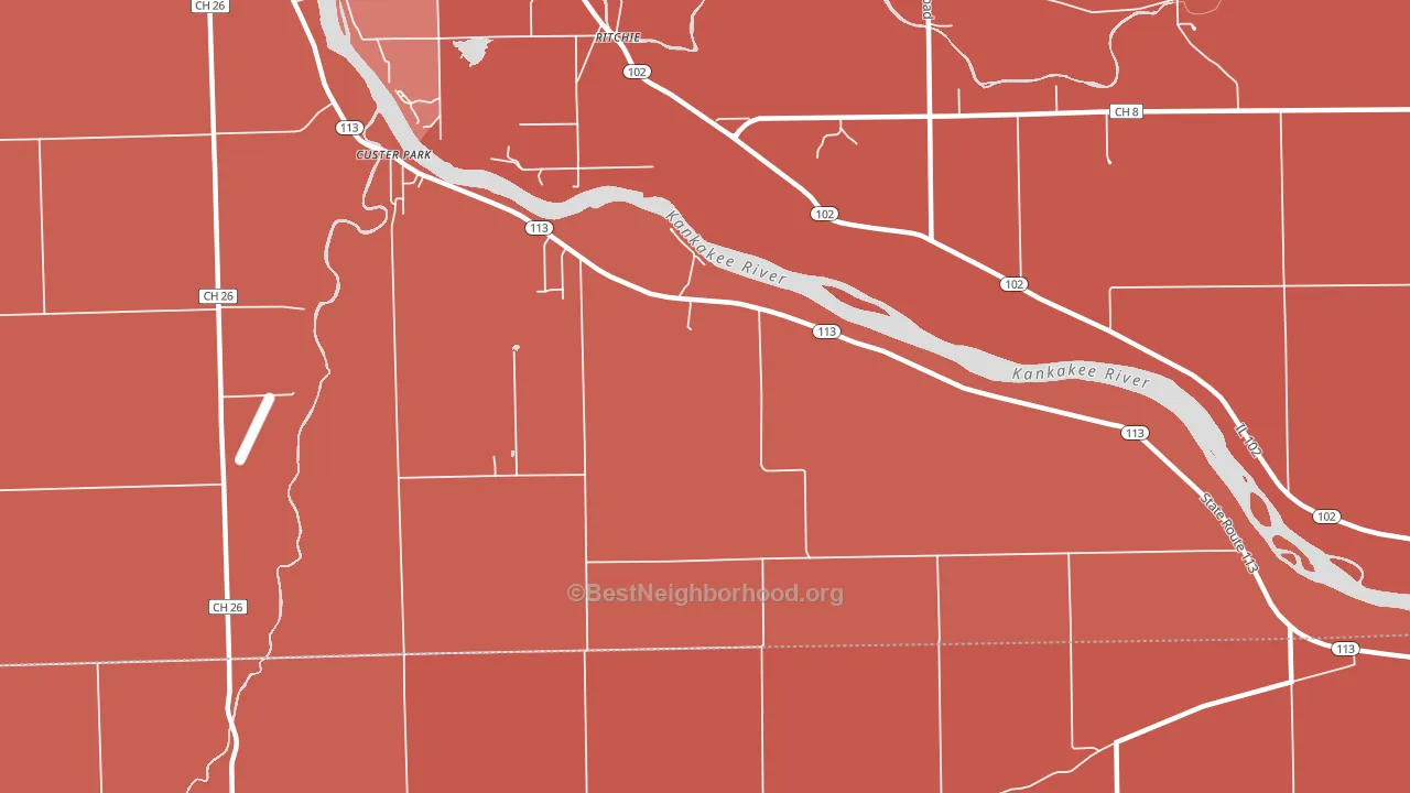 Ritchie, IL block-group political-lean map