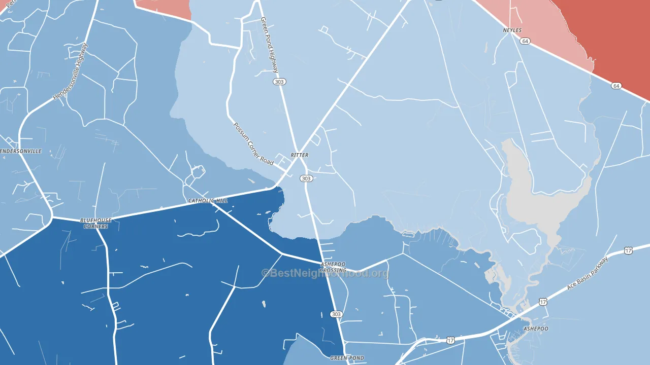Ritter, SC block-group political-lean map