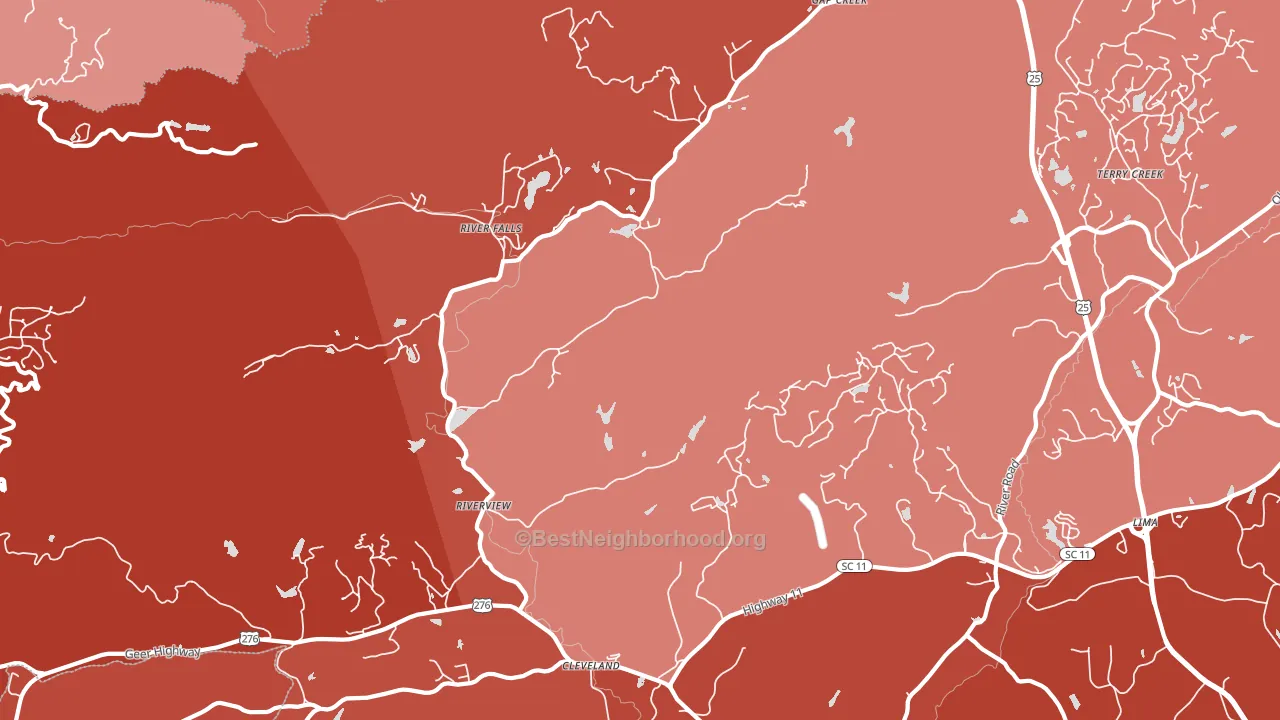 River Falls, SC block-group political-lean map