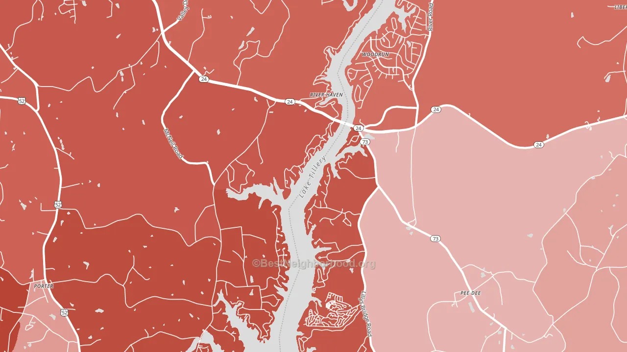 River Haven, NC block-group political-lean map