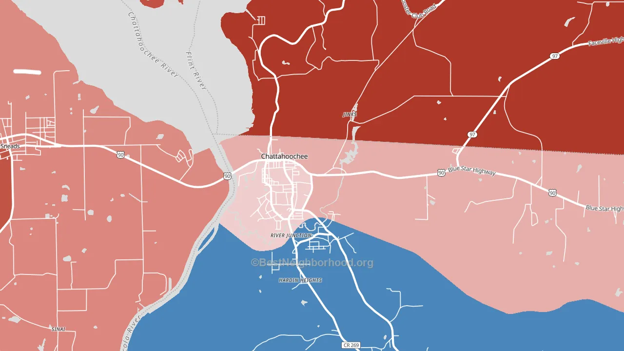 River Junction, FL block-group political-lean map