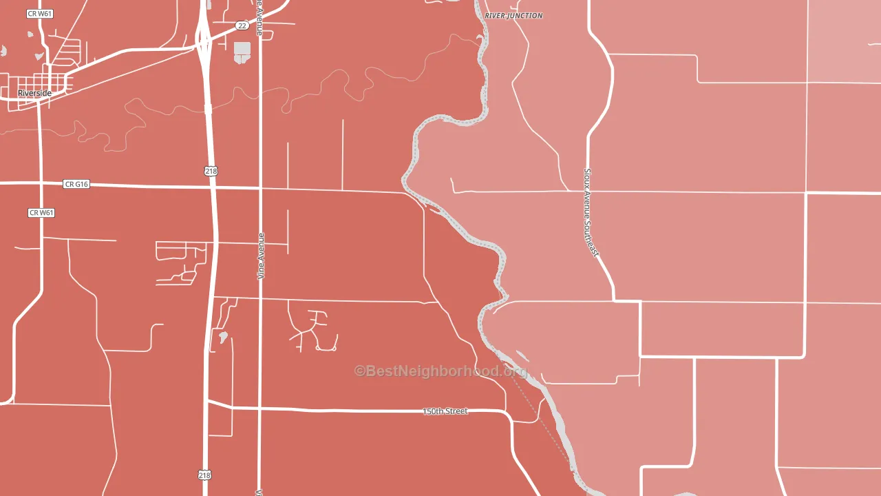 River Junction, IA block-group political-lean map