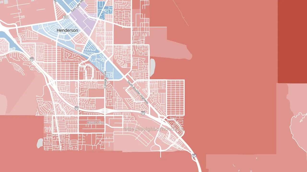 River Mountain, Henderson, NV block-group political-lean map