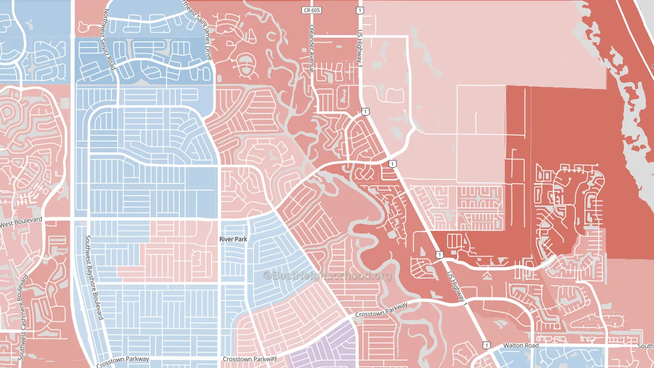 River Park, Port St. Lucie, FL block-group political-lean map