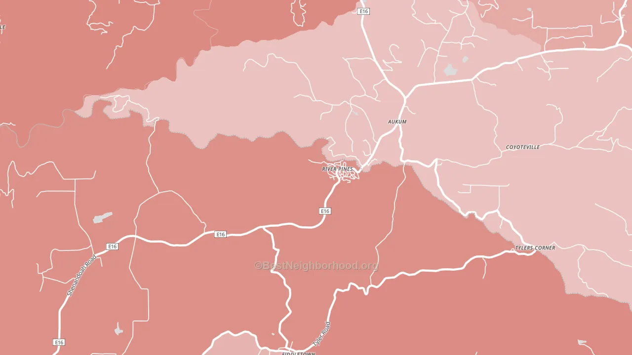 River Pines, CA block-group political-lean map