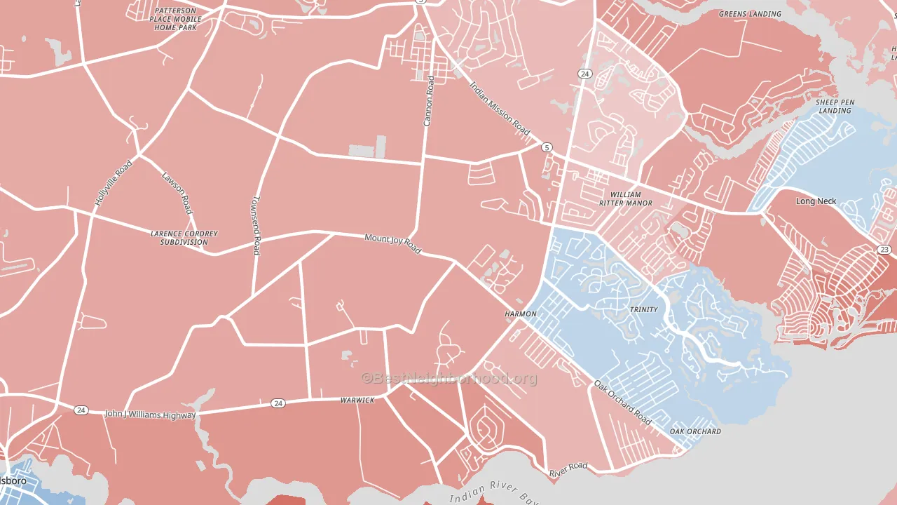 Riverdale, DE block-group political-lean map