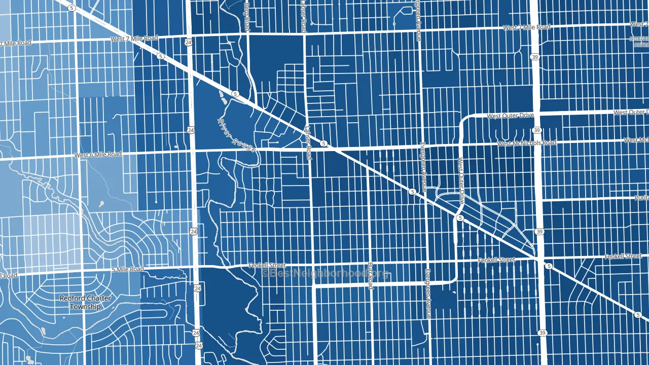 Riverdale, Detroit, MI block-group political-lean map