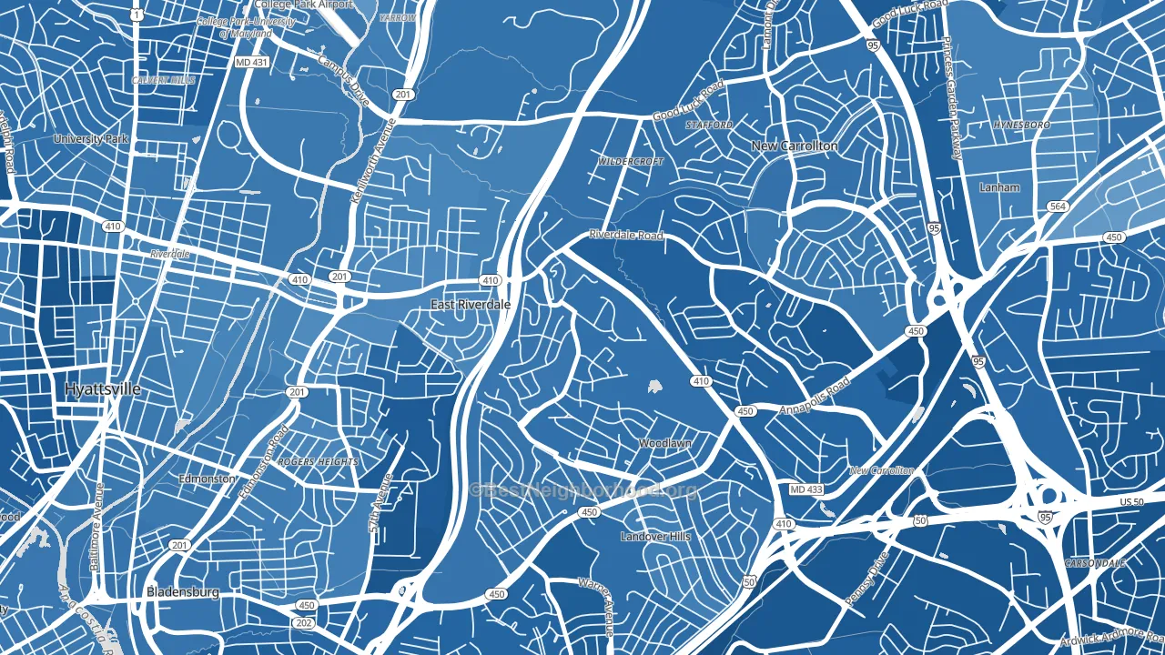 Riverdale, MD block-group political-lean map