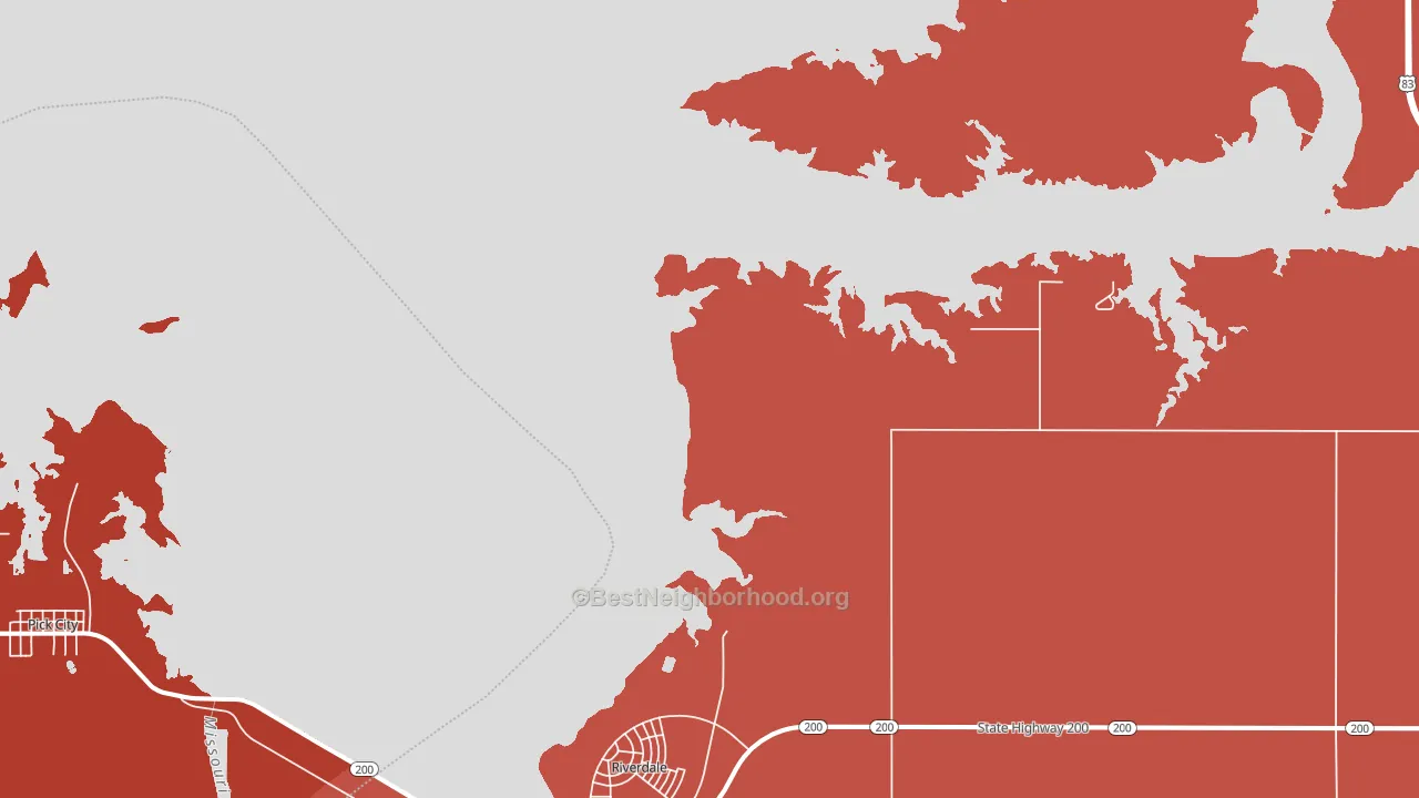 Riverdale, ND block-group political-lean map
