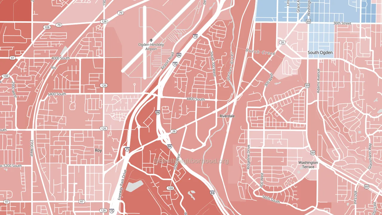 Riverdale, UT block-group political-lean map