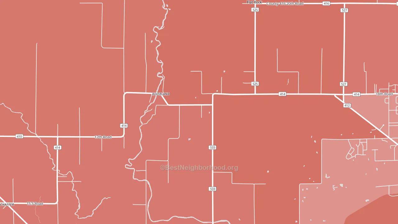 Riverland, MI block-group political-lean map