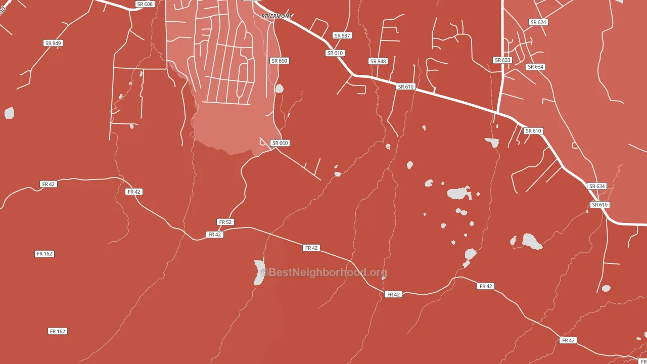 Rivermont, VA block-group political-lean map