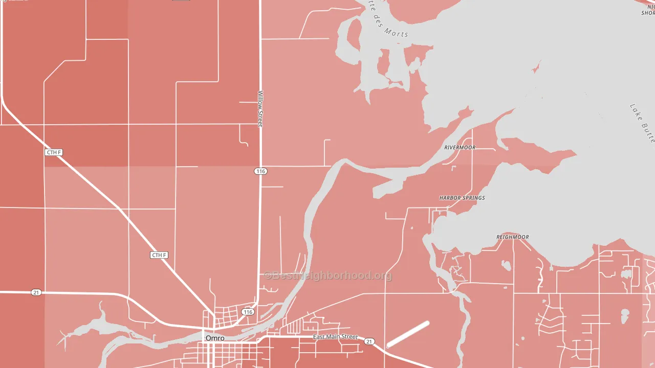 Rivermoor, WI block-group political-lean map