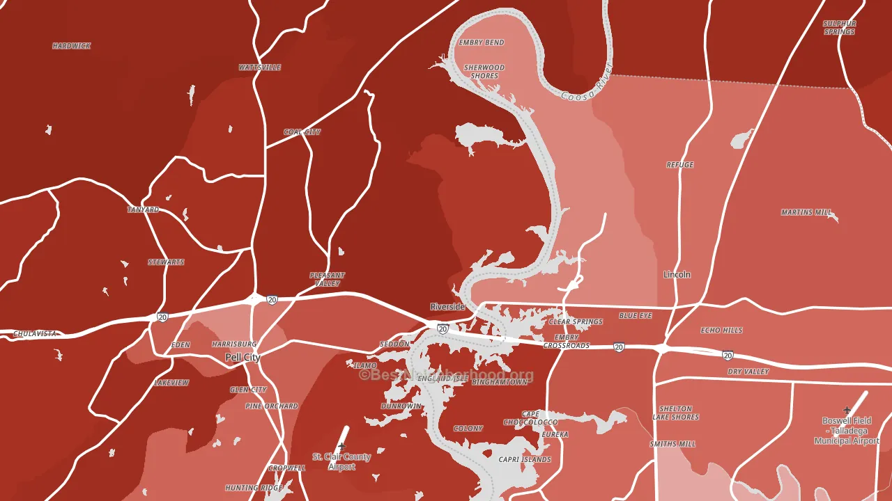 Riverside, AL block-group political-lean map